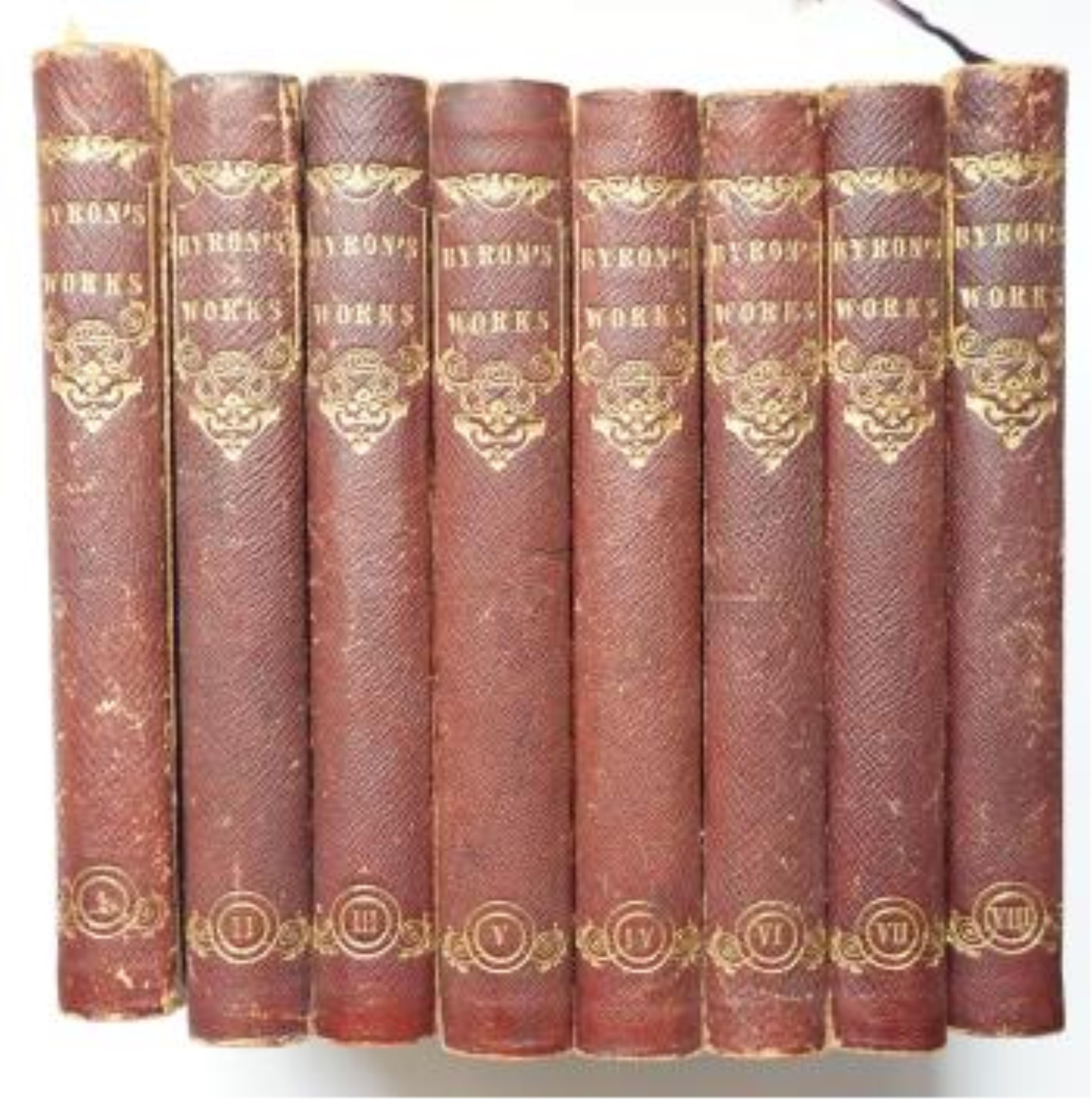 Medwin, Thomas - Conversations of Lord Byron noted During a Residence at Pisa, in the years 1821 and 1822, 2 vols, 12mo, half calf, Henry Colburn and Ruchard Bentley, London, 1830; another copy - 2 vols in 1, 8vo, half c